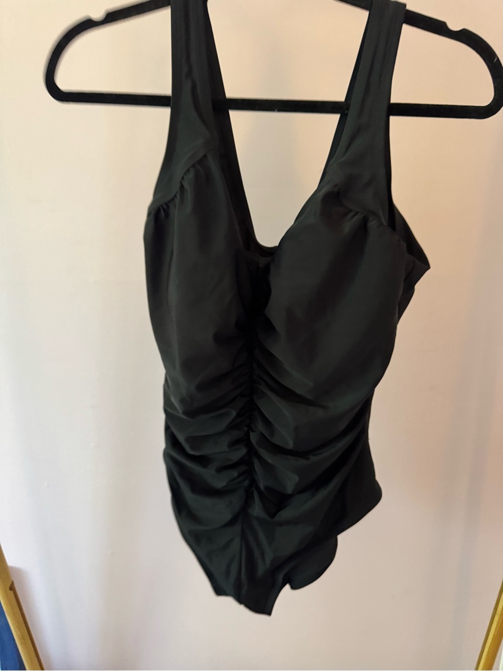 Crane Black Ruched One-Piece Swimsuit - Women's